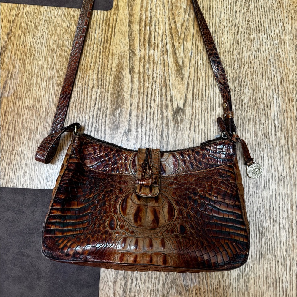 Brahmin Elegant Brown Crocodile Pattern Women's Bag - Melbourne - Picture 2 of 6